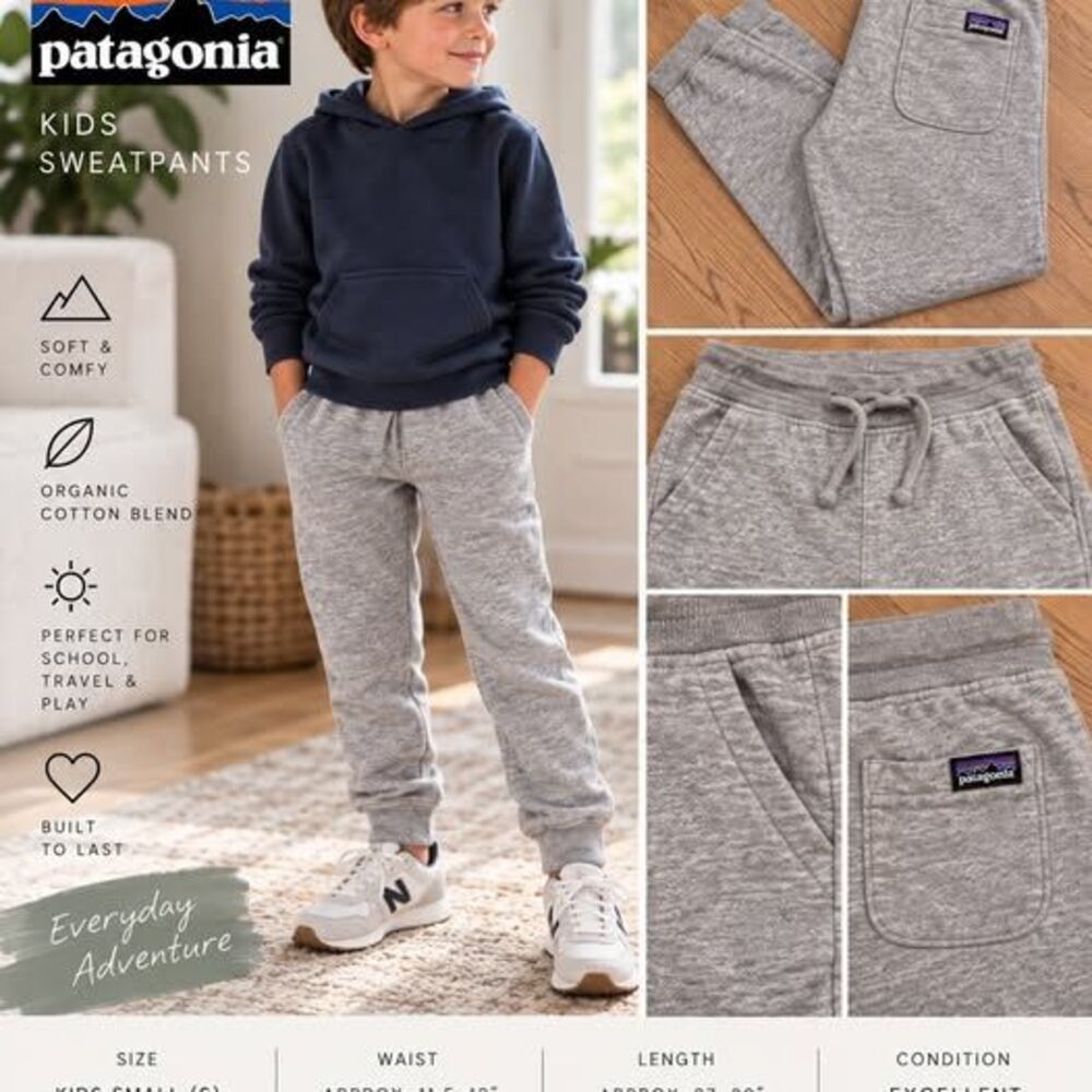 Patagonia Kids Gray Sweatpants – Size Small – Excellent Condition